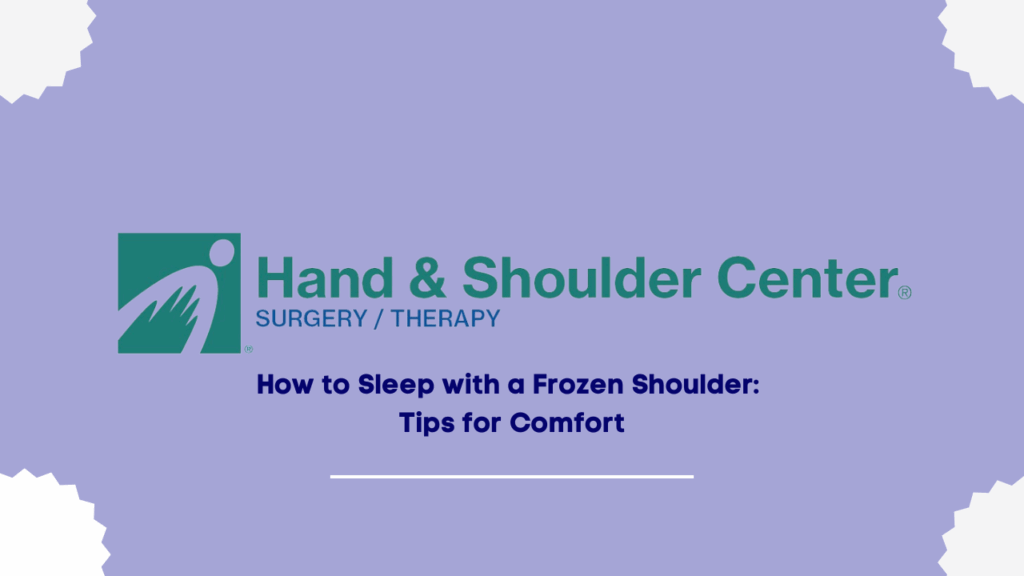 how to sleep with a frozen shoulder